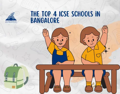 Curious boy & girl students raising their arms - Presidency Group of Schools Bangalore